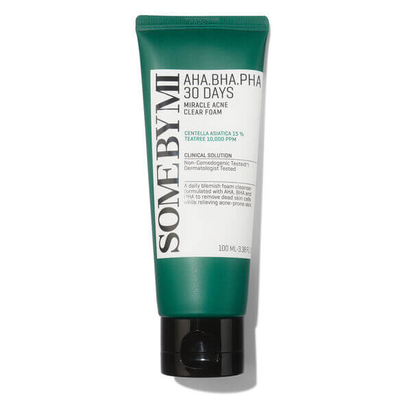 Green tube of Sove By Me skincare product on a white background