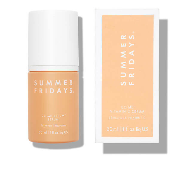 Summer Fridays CC Me Serum 30ml bottle and packaging for radiant skin and youthful glow.