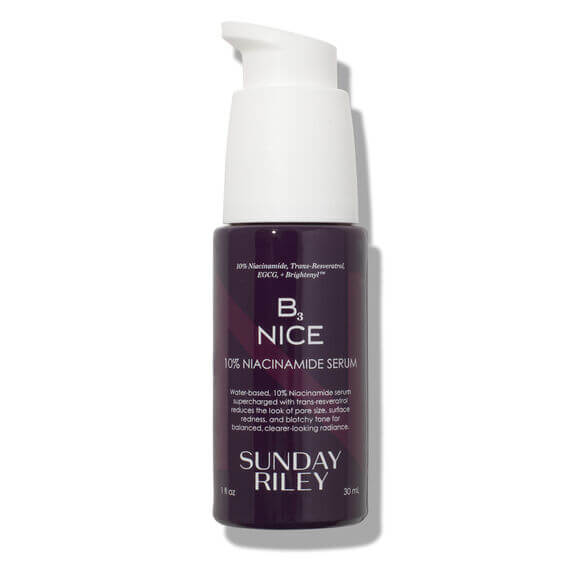 Sunday Riley B3 Nice 10% Niacinamide Serum bottle for flawless skin and improved complexion.