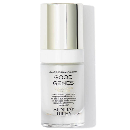 Sunday Riley Good Genes Glycolic Acid Treatment 15ml bottle for exfoliating and brightening skin.