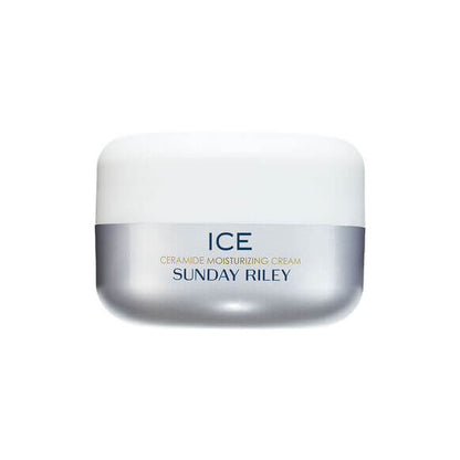 Sunday Riley ICE Ceramide Moisturizing Cream 8g jar for hydration and anti-aging benefits.
