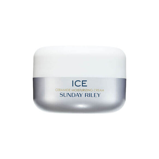 Sunday Riley ICE Ceramide Moisturizing Cream 8g jar for hydration and anti-aging benefits.