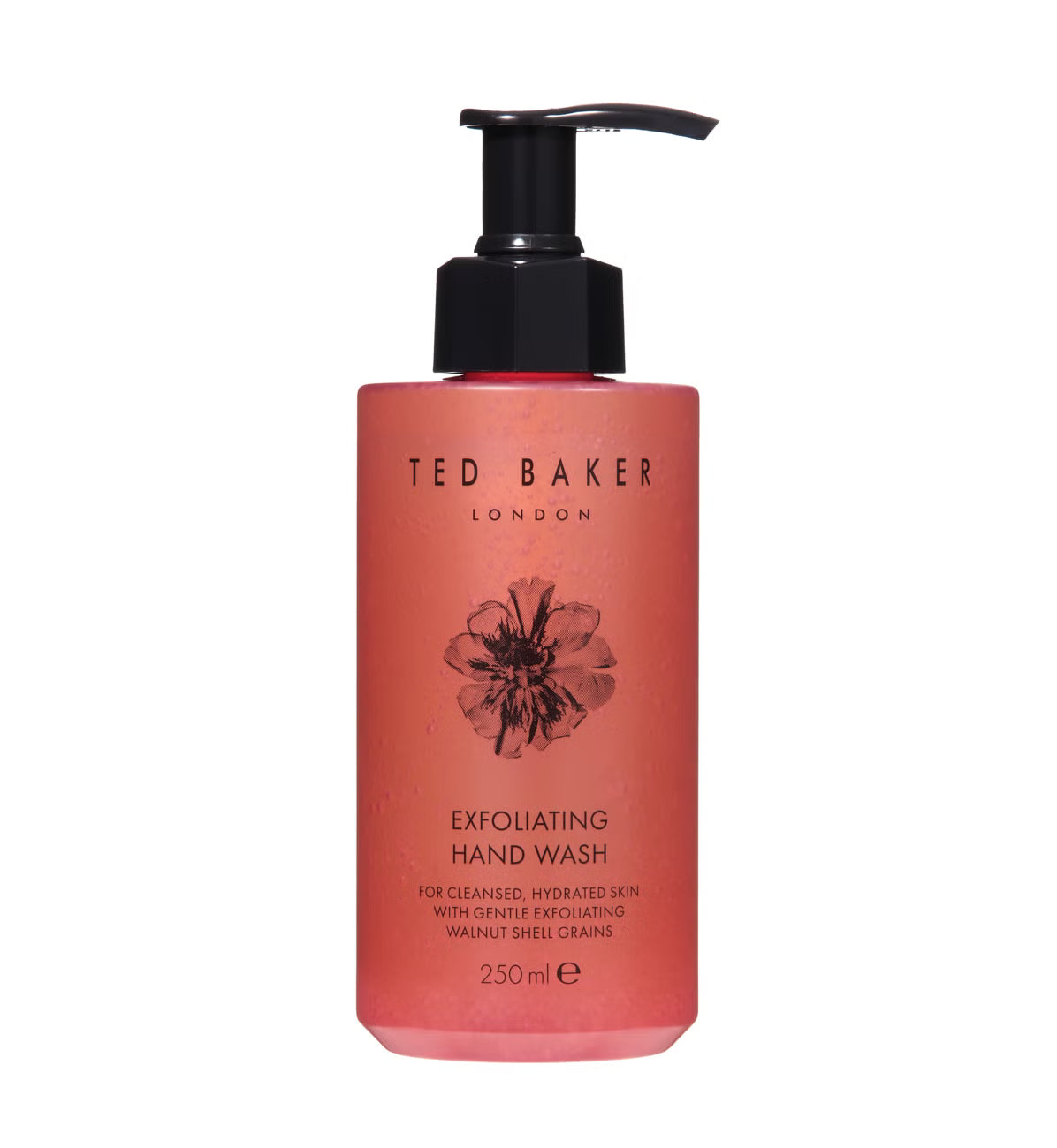 Ted Baker London exfoliating hand wash bottle on a white background