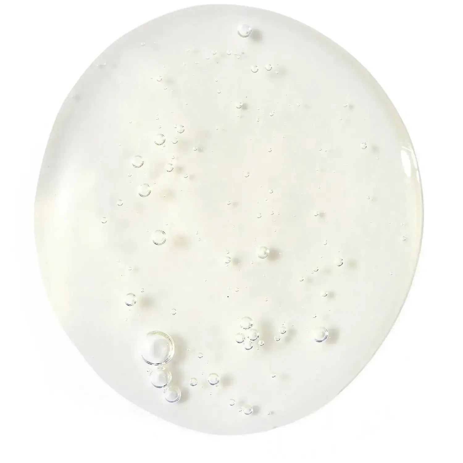 Clear gel texture of The INKEY List 15% Vitamin C and EGF Serum showcasing hydrating bubbles.