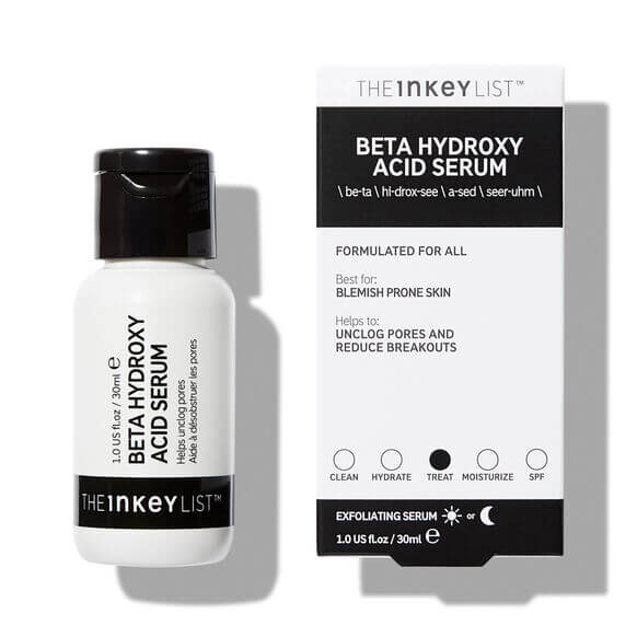 The INKEY List Beta Hydroxy Acid Serum 30ml for oily skin, unclogs pores and reduces breakouts.