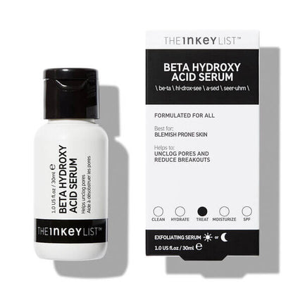 The INKEY List Beta Hydroxy Acid Serum 30ml for oily skin, unclogs pores and reduces breakouts.
