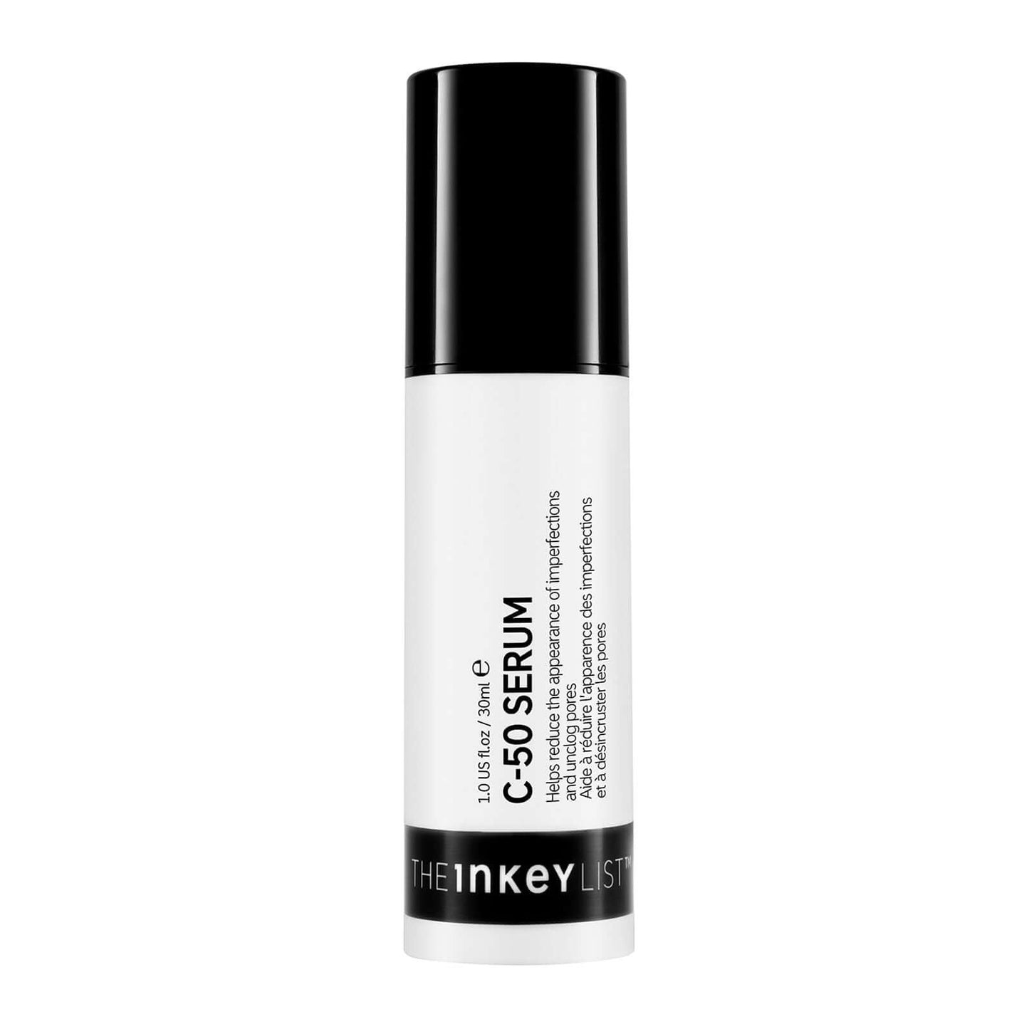 The INKEY List C50 Serum 30ml in sleek packaging for blemish-free skin and revitalized complexion.