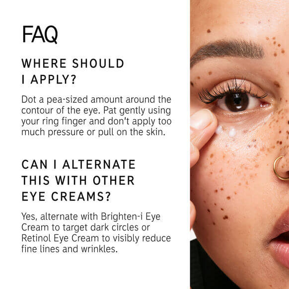 FAQ on applying The INKEY List Caffeine Eye Cream, tips for usage, and alternating with other eye creams.