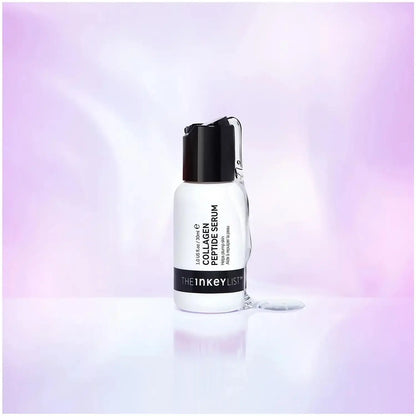 The INKEY List Collagen Peptide Serum 30ml on a soft pastel background, showcasing its transformative skincare benefits.