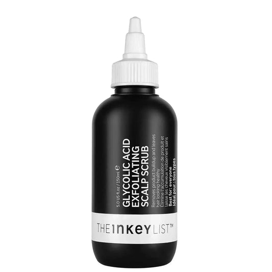 The INKEY List Glycolic Acid Exfoliating Scalp Scrub 150ml bottle for healthy scalp and vibrant hair.