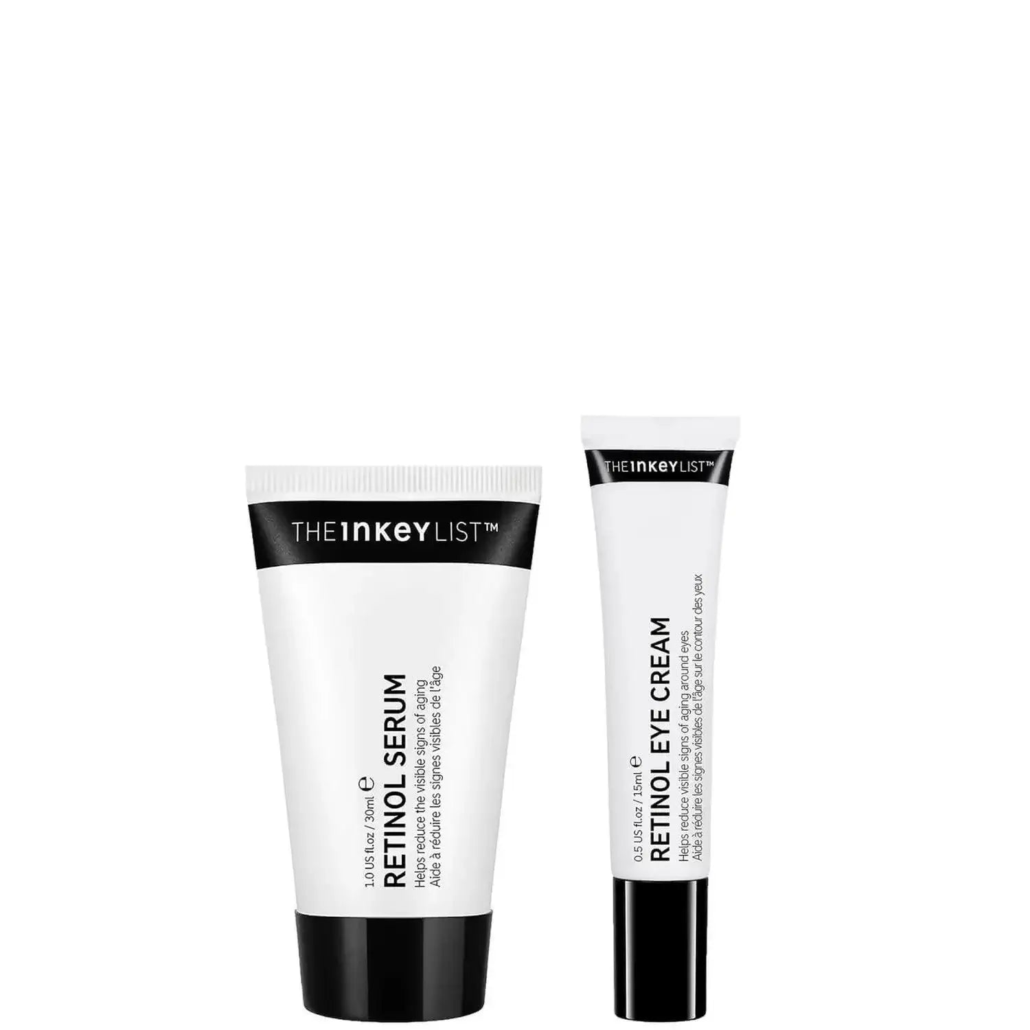 The INKEY List Retinol Duo Bundle featuring retinol serum and eye cream for youthful, radiant skin.
