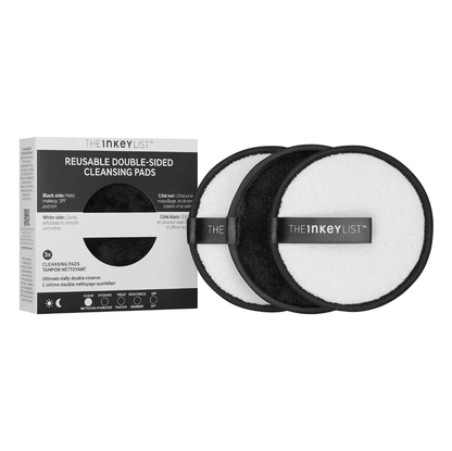 THE INKEY LIST Reusable Cleansing Pads set of 3, double-sided for effective and eco-friendly skincare.