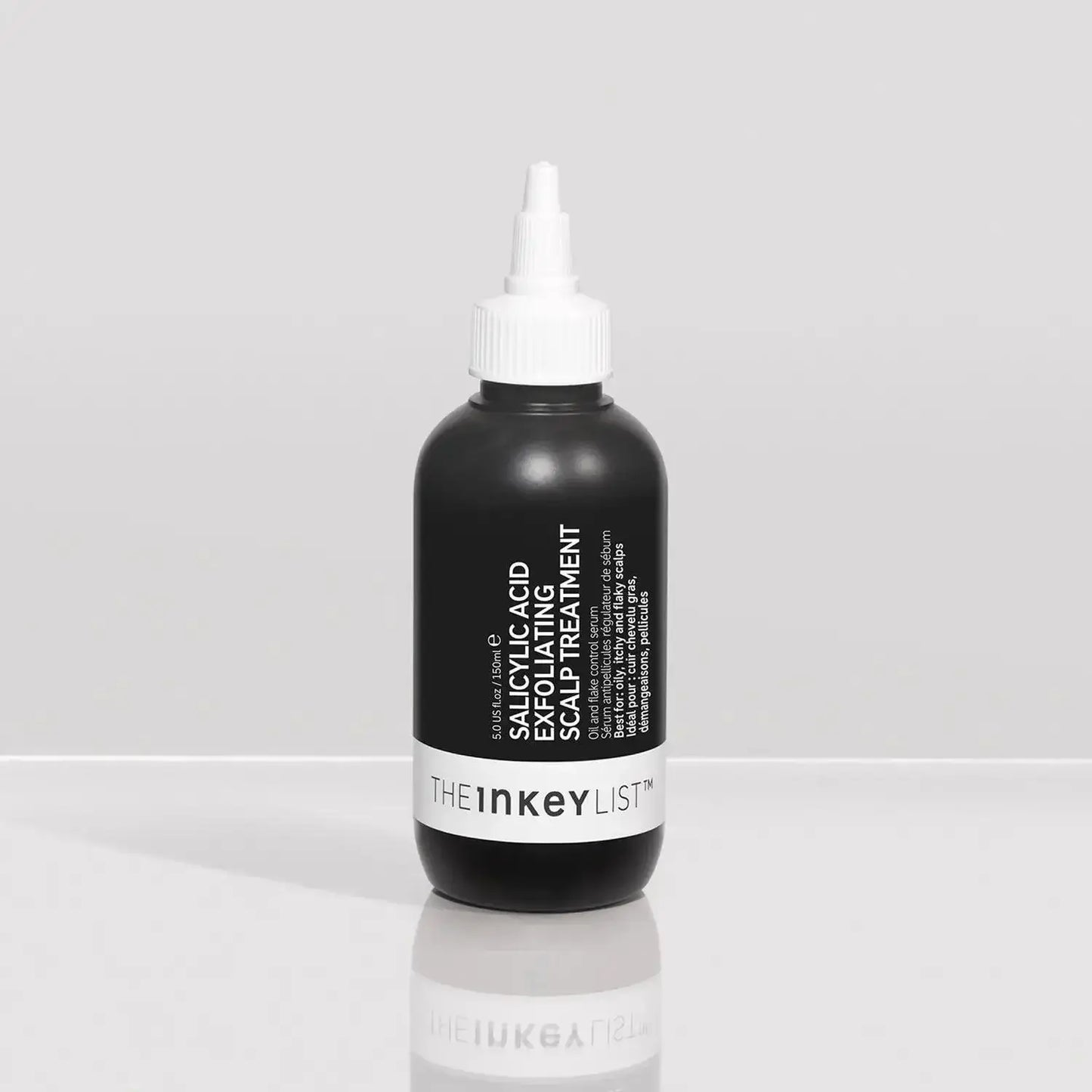 The INKEY List Salicylic Acid Exfoliating Scalp Treatment 150ml bottle for healthy hair and scalp rejuvenation.
