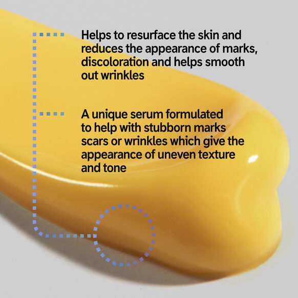 Close-up of The INKEY List 1% Retinol Serum showcasing yellow texture, highlighting skin resurfacing benefits.