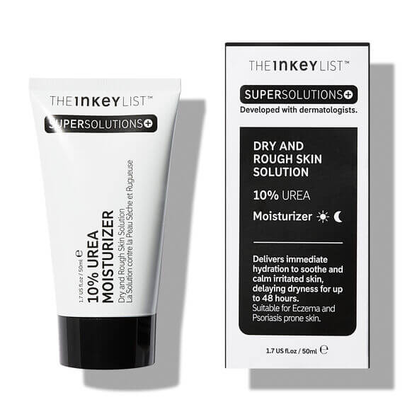 The Inkey List 10% Urea Moisturizer and packaging on a white background