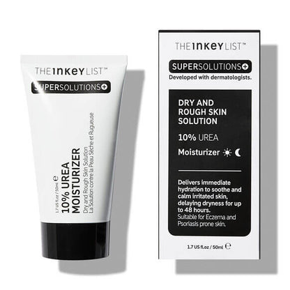 The Inkey List 10% Urea Moisturizer and packaging on a white background