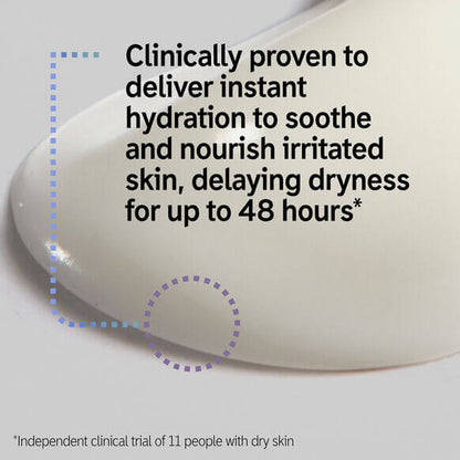 Product with text claiming instant hydration benefits on a white background