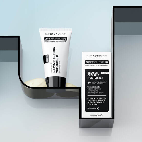 The INKEY List SuperSolutions 2% Novoretin Blemish Clearing Moisturiser 50ml in stylish packaging.