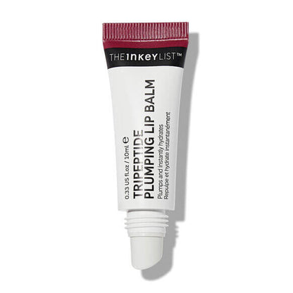 The INKEY List Tripeptide Plumping Lip Balm 10ml tube for enhanced lip hydration and volume.