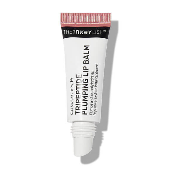 The INKEY List Tripeptide Plumping Lip Balm 10ml tube for enhanced lip volume and hydration.