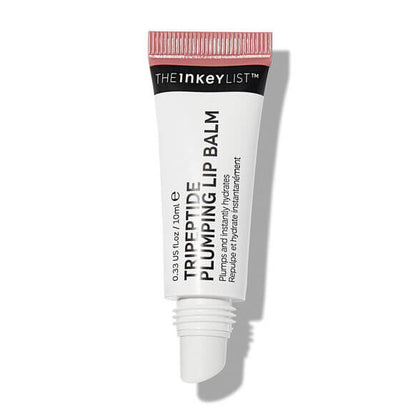 The INKEY List Tripeptide Plumping Lip Balm 10ml tube for enhanced lip volume and hydration.
