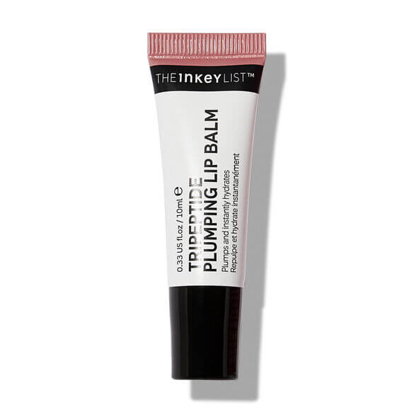 The INKEY List Tripeptide Plumping Lip Balm 10ml tube for voluminous, hydrated lips with 6% Tripeptide complex.