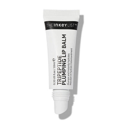 The INKEY List Tripeptide Plumping Lip Balm 10ml tube for enhanced lip volume and hydration.