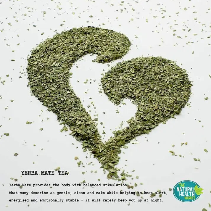 The Natural Health Market - Organic Yerba Mate Tea Loose Leaf heart shape made of dried yerba mate leaves.
