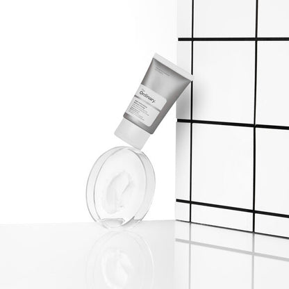 The Ordinary Skincare product with a grid background