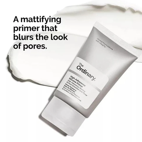 The Ordinary mattifying primer packaging with text on a white background