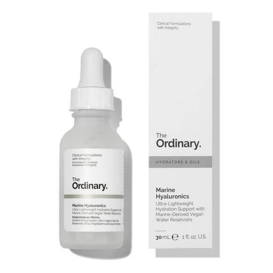 The Ordinary Marine Hyaluronics 30ml serum bottle for hydration and revitalization.