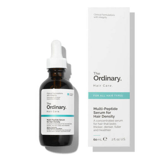 The Ordinary Multi-Peptide Serum for Hair Density 60ml in dropper bottle with packaging for thicker, fuller hair.
