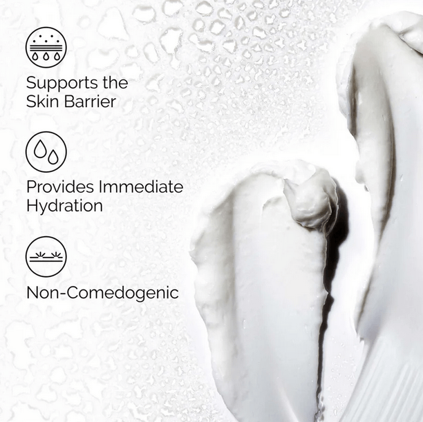 The Ordinary Natural Moisturising Factors + HA texture showing hydration benefits and skin support features.