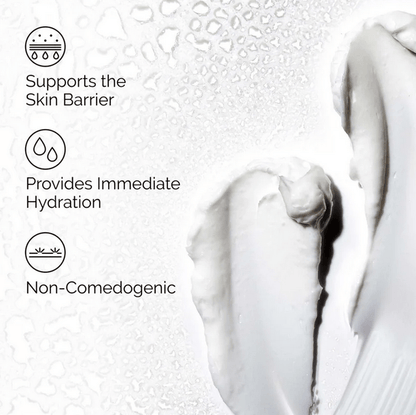 The Ordinary Natural Moisturising Factors + HA texture showing hydration benefits and skin support features.