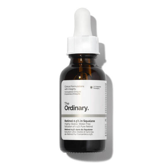 The Ordinary Retinol 0.5% in Squalane 30ml serum for smoother, rejuvenated skin and visible signs of aging reduction.