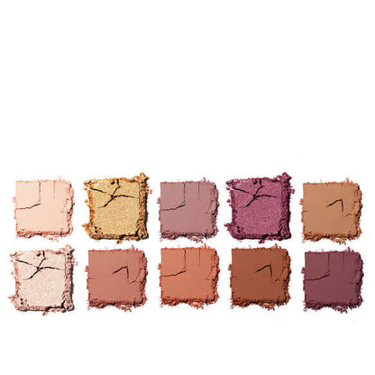 Collection of Vieve makeup swatches in various colors on a white background