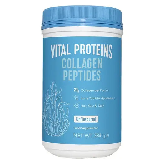 Vital Proteins Unflavoured Collagen Peptides 284g powder supplement for healthy skin, hair, and nails.