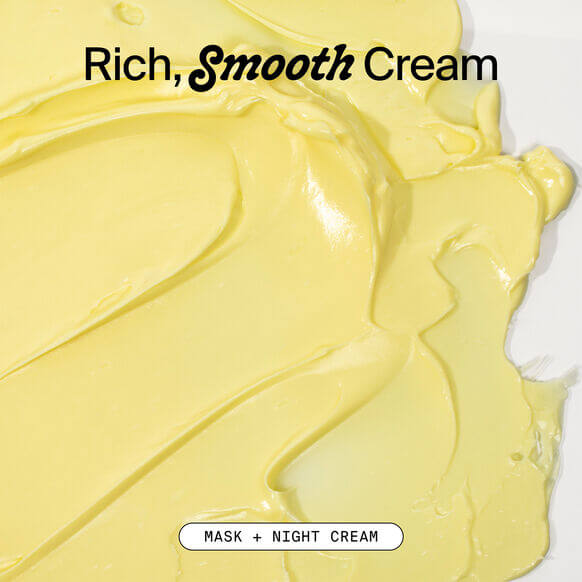 Creamy yellow texture of Youth To The People Rich, Smooth Cream, perfect for mask and night cream use.