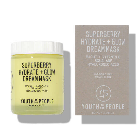Youth To The People Superberry Hydrate + Glow Dream Mask 59ml, overnight treatment for glowing, hydrated skin.