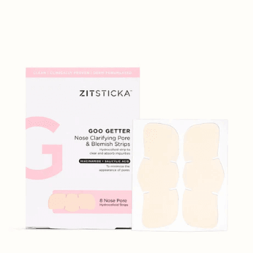 ZITSTICKA GOO GETTER Nose Strips for clear skin, removing blemishes and blackheads with hydrocolloid technology.