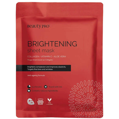 BeautyPro Brightening Collagen Sheet Mask with Vitamin C The Good Vibes