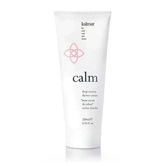 Kalmar Calm Deep Cocoon Shower Cream 200ml tube, designed for stress relief and skin nourishment.
