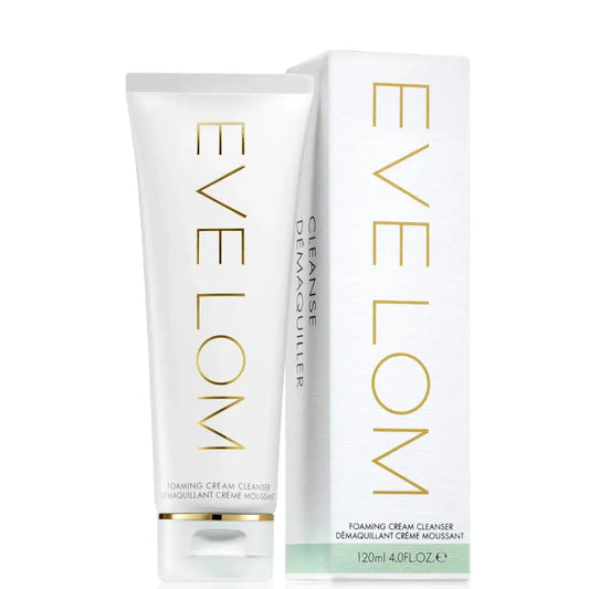Eve Lom Foaming Cream Cleanser 120ml in tube and box, effective for removing makeup and impurities.