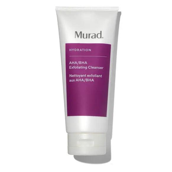 Murad Hydration AHA/BHA Exfoliating Cleanser 60ml, hydrating formula for physical and chemical exfoliation.