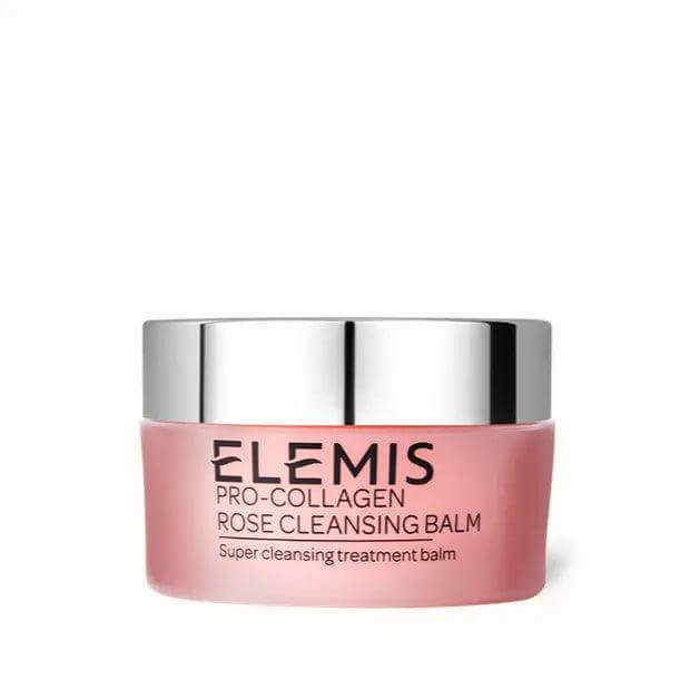 Elemis Pro-Collagen Rose Cleansing Balm 20g in elegant jar, perfect for deep cleansing and nourishing skin.