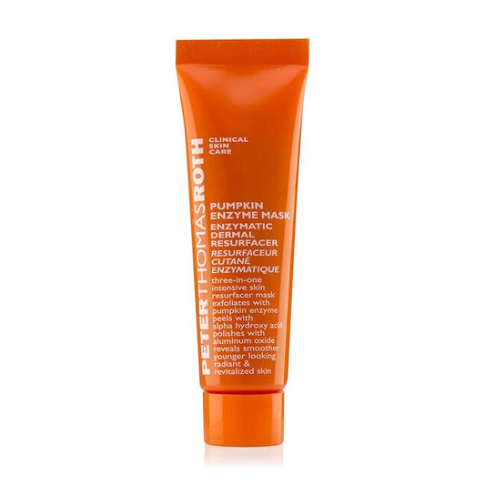 Peter Thomas Roth Pumpkin Enzyme Mask 14ml tube for exfoliating dull skin, revealing tone, and smoothing fine lines.