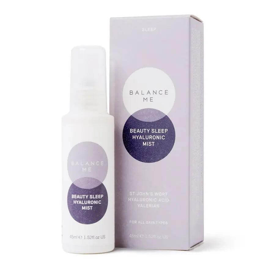 BALANCE ME Beauty Sleep Hyaluronic Mist 45ml with packaging for deep hydration and restorative skincare.