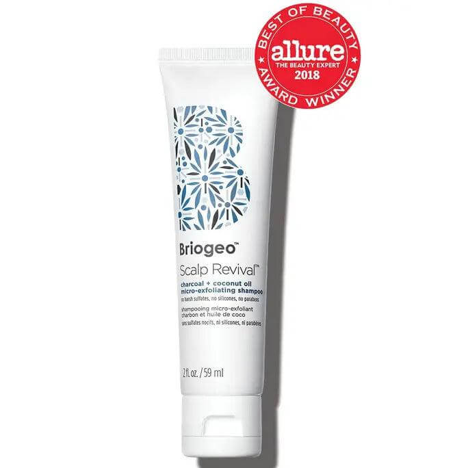 Briogeo Scalp Revival Charcoal + Coconut Oil Shampoo 59ml, award-winning micro-exfoliating scalp scrub.