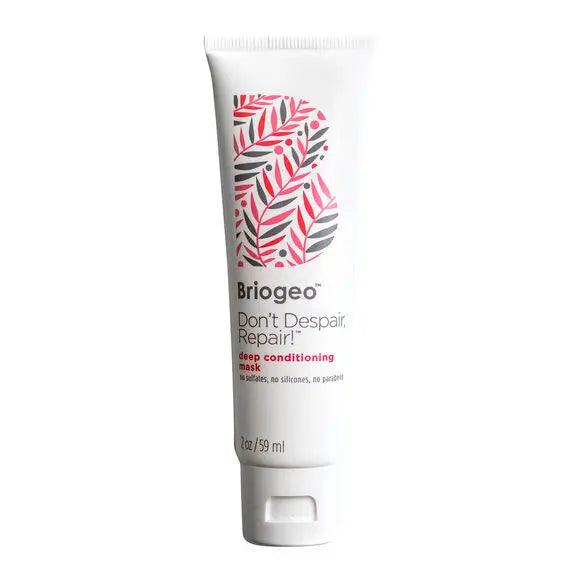 Briogeo Don't Despair, Repair! Deep Conditioning Mask 59ml tube for restoring dry, damaged hair with natural ingredients.