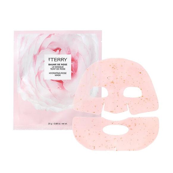 By Terry Baume de Rose Hydrating Sheet Mask with rose petals, perfect for intense skin hydration and pampering.